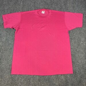 Vintage Single Stitch Top T Shirt Blank Pink JERZEES USA Made Mens XLarge XL 90s